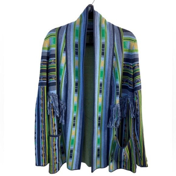 BCBG MaxAzria Long Sleeve Fringe Cardigan Oversized Good Condition Size XS - Picture 1 of 2